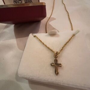 Lancers The Original Silver Lining Made in USA Necklace 18” Gold/Cross